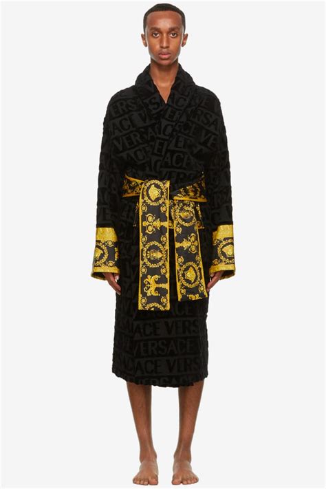 black versace robe